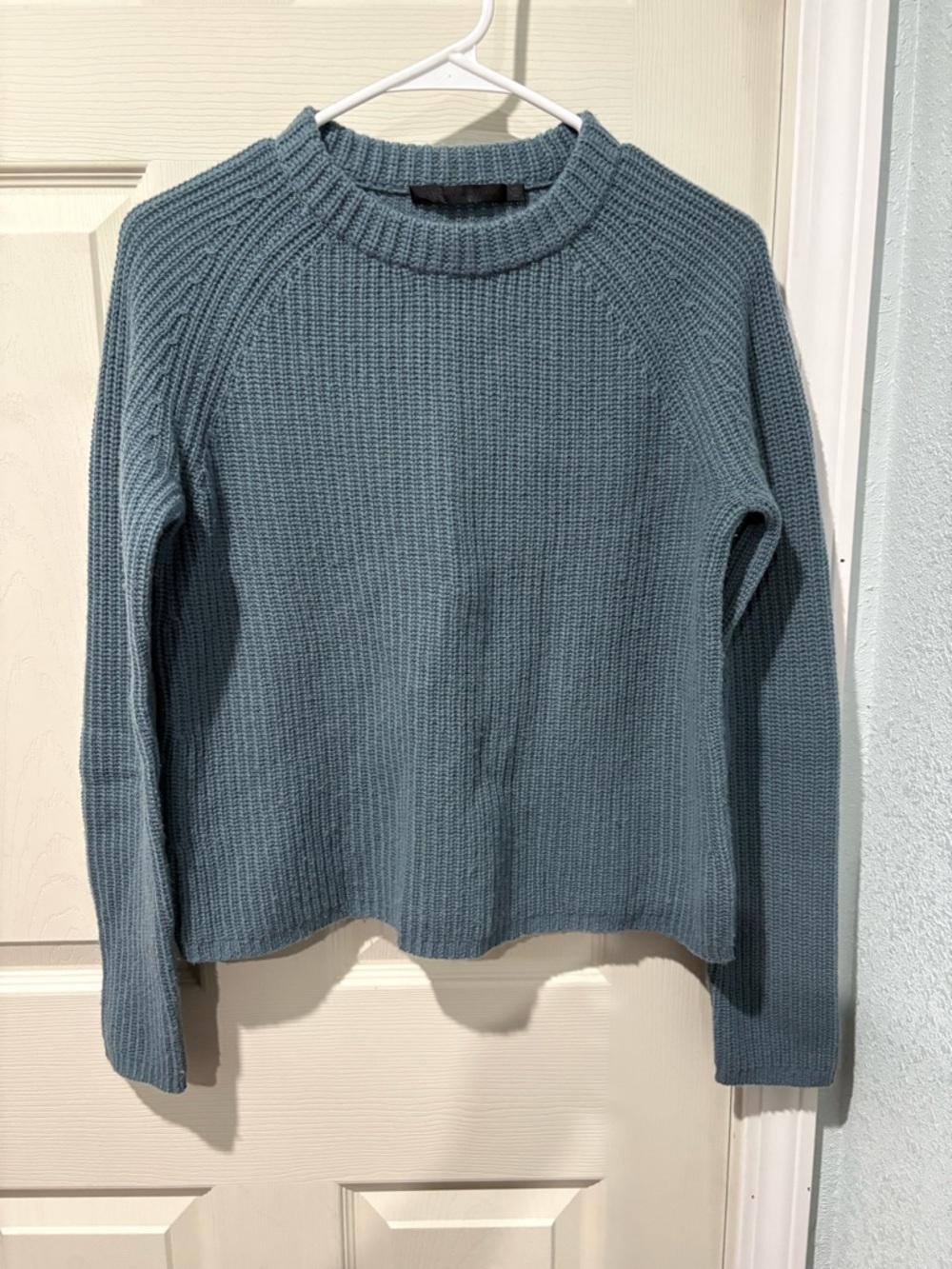 Jenni Kayne Cashmere Fisherman Sweater in Dusty Blue-Grey
